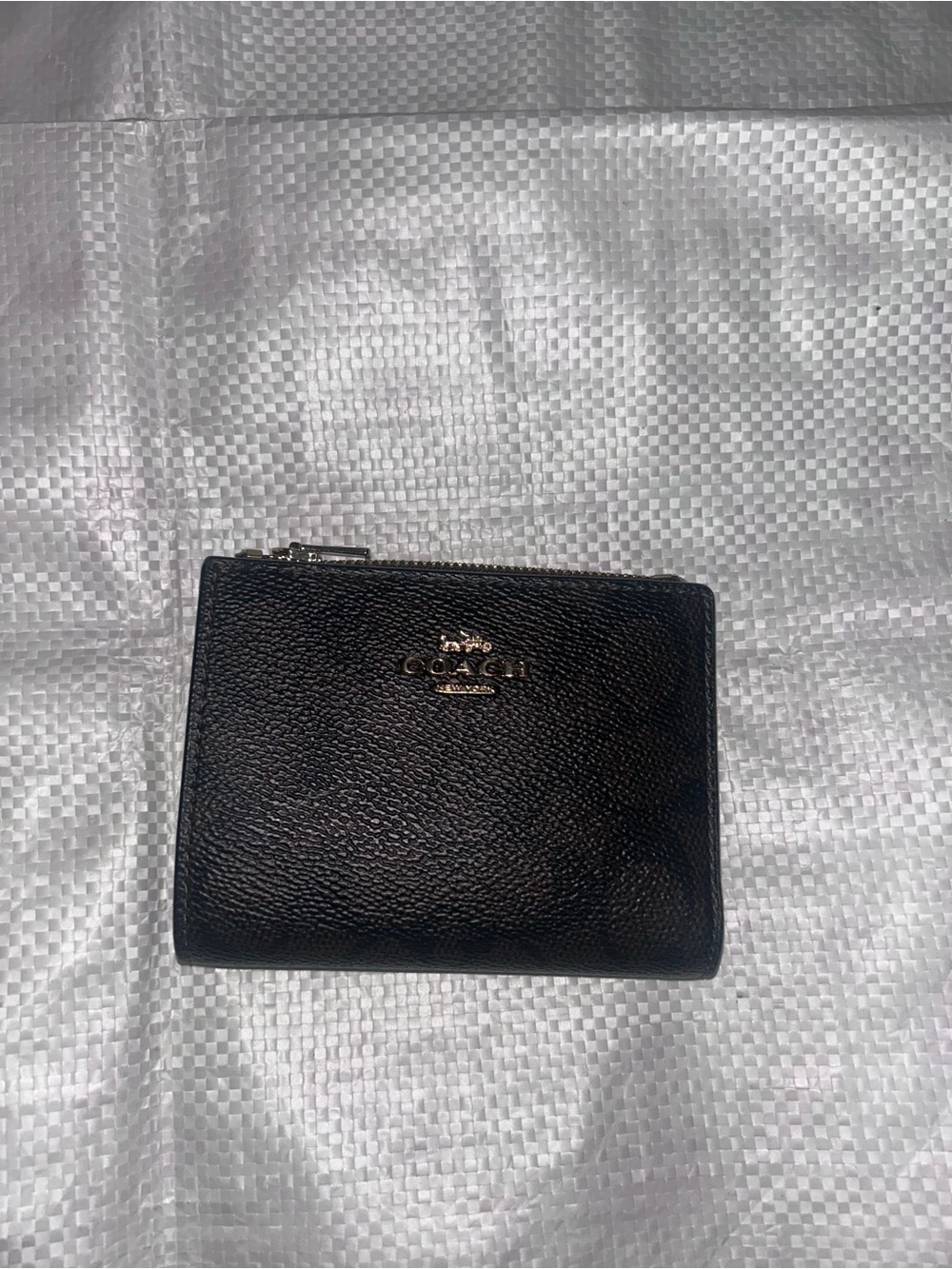 Coach brown Pebbled Leather  Bifold Wallet